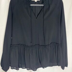 LOFT Black Peplum Blouse